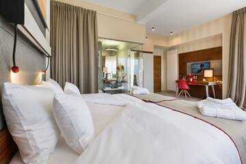 Фото номера Двухместный номер с 1 кроватью и видом на горы Отель Hotel Kopieniec Fizjo- Med &amp; SPA г. Мужасихле 3