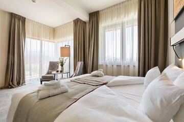 Фото номера Двухместный номер с 1 кроватью и видом на горы Отель Hotel Kopieniec Fizjo- Med &amp; SPA г. Мужасихле 8